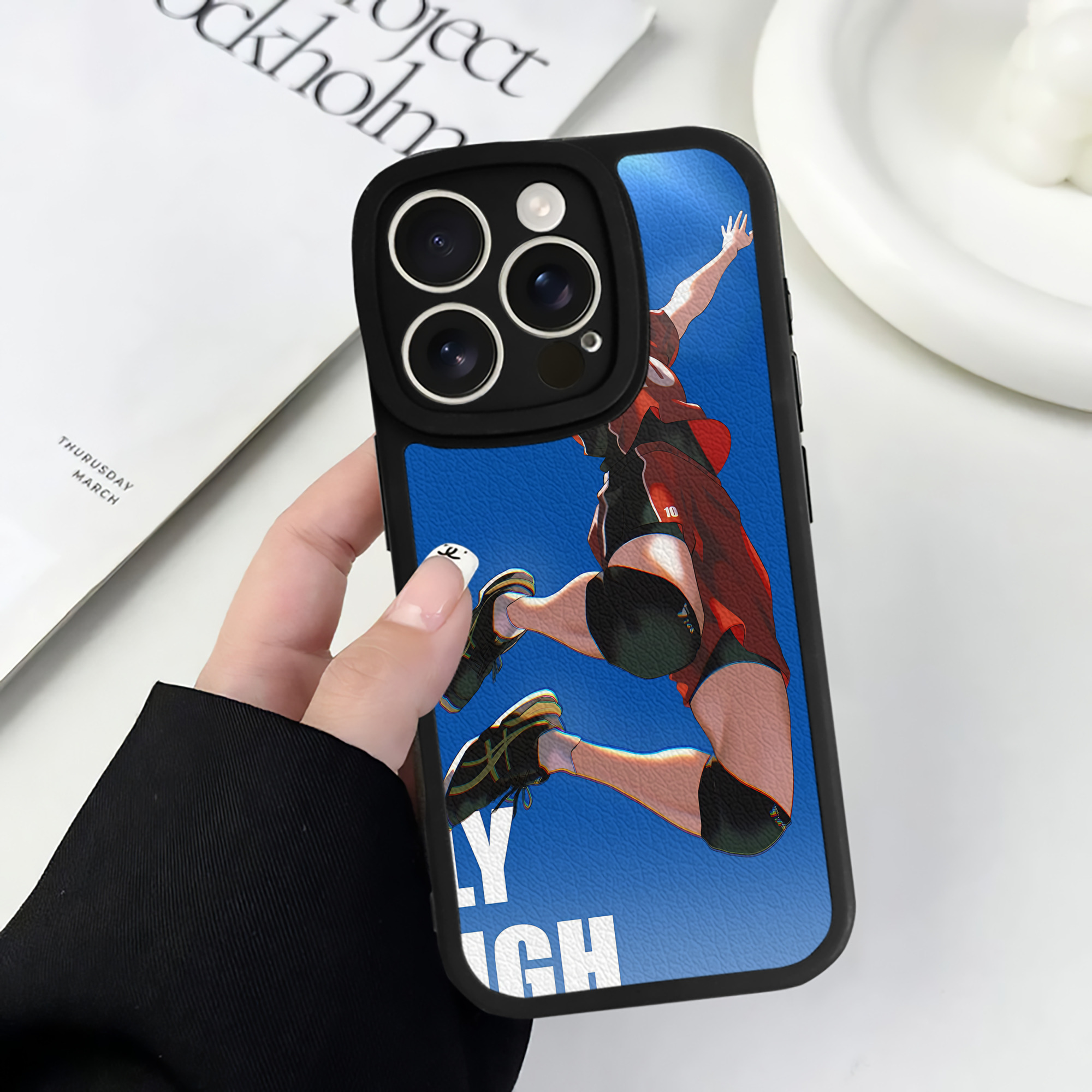 （画像用） ハイキュー!! Haikyu!! 【iPhone 16シリーズ対応】シリコンスマホケース（レザー調） 材質：シリコン